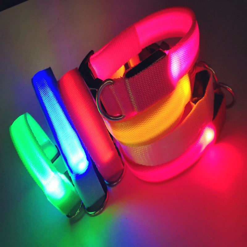 Collar LED Recargable USB para Perros y Gatos — Visibilidad Nocturna