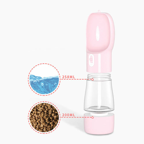 Botella Portátil de Agua y Comida para Mascotas