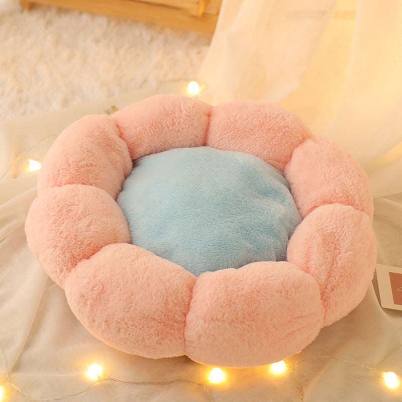 Cama Redonda de Peluche para Gatos — Cálida para Invierno