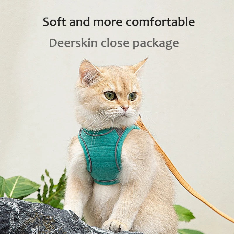Arnés Ajustable para Gatos con Correa y Chaleco Reflectante